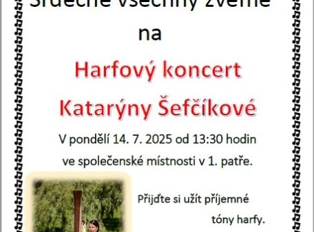 POZVÁNKA: Harfový koncert v pondělí 14. července